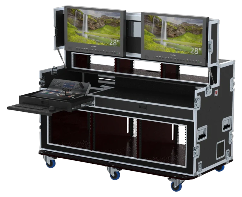 ProX Video Controller FC Regie Blackmagic ATEM 1M/E Advanced Panel ProX video controller FC Regie Blackmagic ATEM 1M/E advanced panel with dual screens and 8U 3U rack configuration