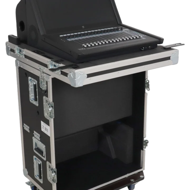 ProX Santosom flight case for Waves eMotion LV1 live mixer, close-up of protective padding and hardware