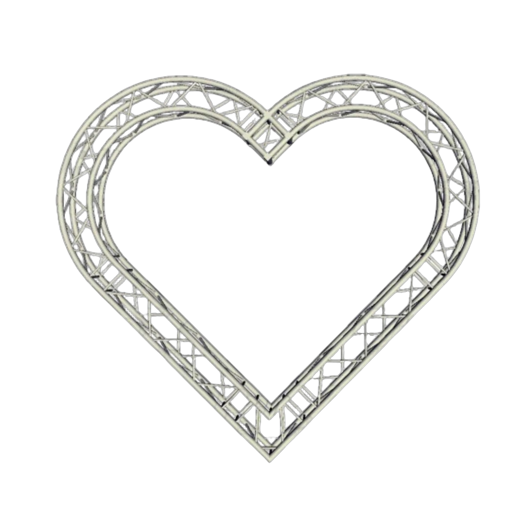 ProX Wedding Heart Decorative Circle Trussing Unit Front View ProX Wedding Heart10fT decorative circle trussing unit with eight F34 truss segments assembled
