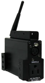 ProX wireless DMX-512 receiver 2.4G showing side panel connectors and antenna port