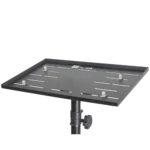 ProX X-TR1912 laptop tray mounted on X-SW15 tripod stand with wheels, side profile view