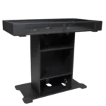 ProX XL DJ Control Tower black finish rear panel showing cable management and connections
