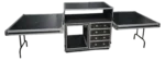 ProX ATA flight case 12U mixing console rack with shockproof construction and side table detail