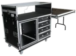 ProX XS 12U shockproof ATA flight case for mixing console with dual side tables and protective handles