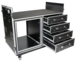 ProX XS 12U shockproof flight case rear panel with cable management and ventilation ports