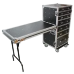 ProX XS-7DTW utility drawer flight case showing removable table and side mounting hardware detail