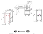 ProX XS-7DTW ATA flight case dimensional diagram showing width, depth, height, and caster specifications
