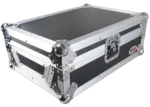 ProX flight case for 12 inch large format DJ mixers with detailed dimensional measurements and specifications