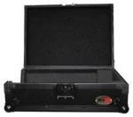 ProX XS-M12 black flight case for 12-inch DJ mixers shown from side angle with handle and latches visible