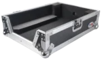 ProX XS-M12 flight case for large format DJ mixers showing rear panel connections and cable management