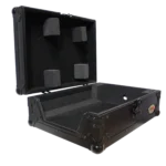 ProX XS-M12BL flight case for 12 inch DJ mixers, black exterior with protective padding