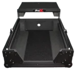 ProX XS-M12LT black flight case for 12-inch DJ mixer with integrated laptop shelf and carrying handles
