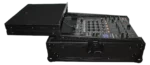 ProX XS-M12LT black flight case for 12-inch DJ mixer with integrated laptop shelf and protective padding