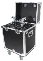 ProX XS-MH140X2W moving head lighting case with casters, dual unit configuration in professional venue application