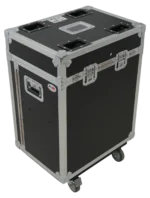 ProX XS moving head road case dimensional diagram showing width depth height measurements for dual wash heads