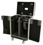 ProX XS moving head road case with three doors, side profile showing depth and construction