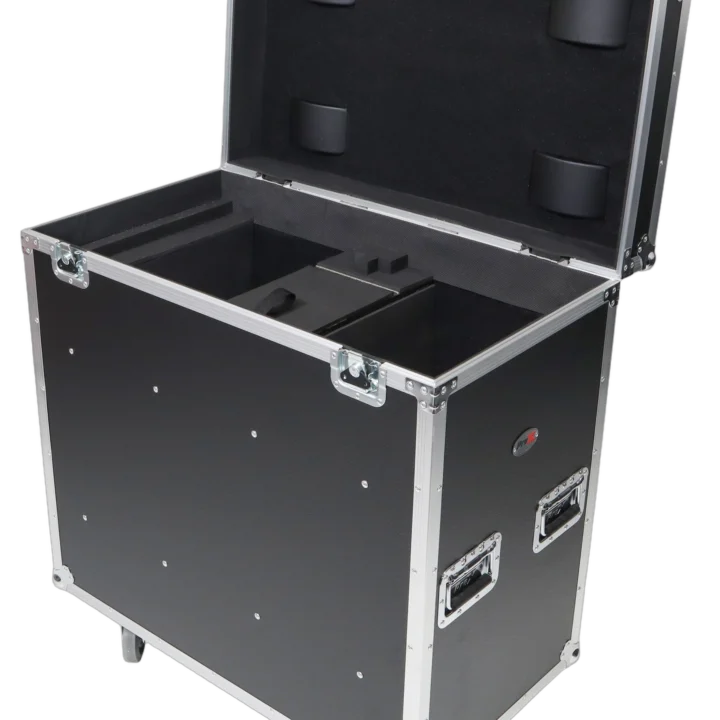 ProX XS moving head transport case for two units with casters and protective foam interior