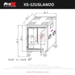ProX XS-SLAM 12U vertical rack case rear panel with cable management and mounting hardware