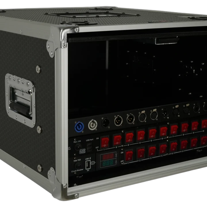 ProX XS-SLAM 6U rack case showing dual top sliding slam doors and 20-inch depth design