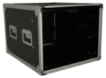 ProX XS-SLAM 8U vertical shockmount rack case with dual top sliding slam doors, side profile view