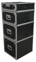 ProX 4U vertical shockmount rack case with dual top sliding slam doors dimensional specifications diagram