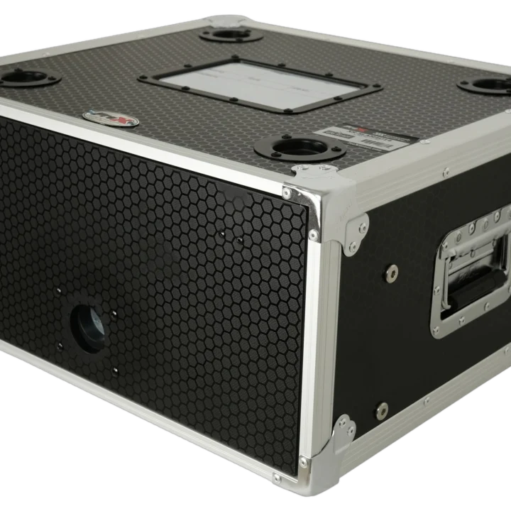 ProX XS-SLAM4U14 4U vertical shockmount rack case rear panel with cable management and mounting hardware