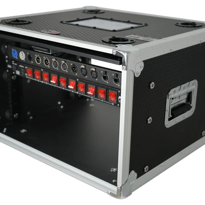 ProX 6U vertical shockmount rack case with dual top sliding slam doors and 14 inch depth