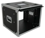 ProX XS-SLAM8U14 8U vertical shockmount rack case with dual sliding slam doors, side view