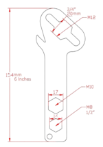 ProX XT-CLWRENCH red multi-function monkey wrench shown from side profile angle