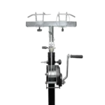 ProX 14-foot heavy-duty lighting crank truss stage stand with T-adapter mount, side profile view