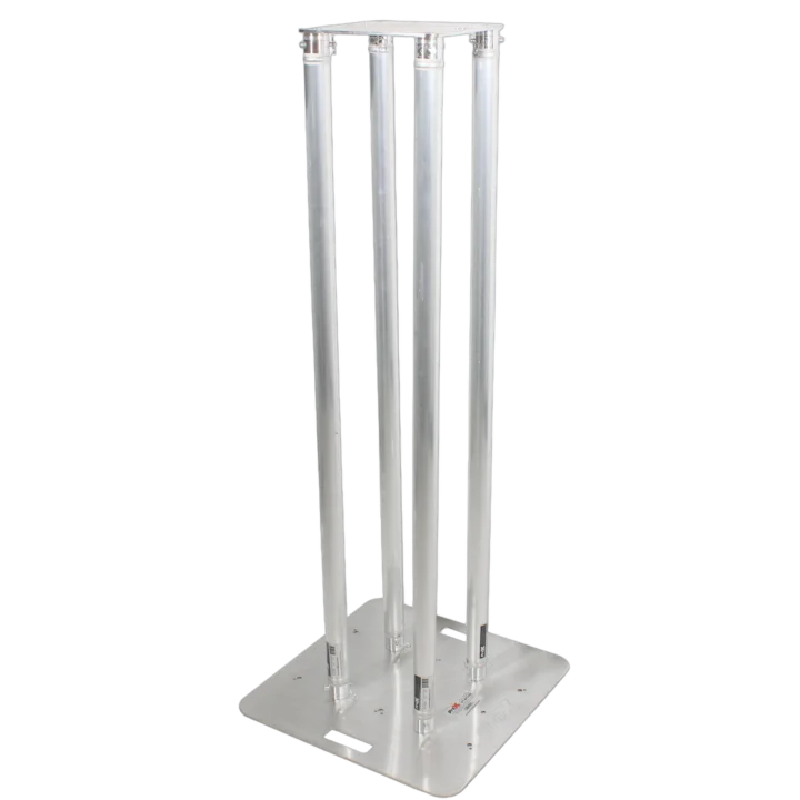 ProX XT-S4X492 totem package set of two with white scrim cover, 12-inch top plate and 24-inch base plate