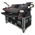 ProX flip-ready flight case for Yamaha PM3 RIVAGE console with 2U rack space, front view