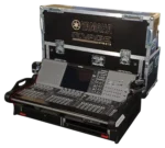 ProX flip-ready flight case for Yamaha PM3 RIVAGE console with 2U rack space, side profile view