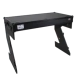 ProX Z-Table folding DJ workstation with flight case design, handles and wheels, black finish