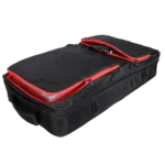 ProX ZeroG lightweight backpack carrying Pioneer DDJ controller and DJ equipment in outdoor setting