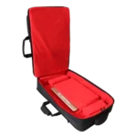 ProX ZeroG DJ controller backpack side profile showing lightweight construction and padded straps