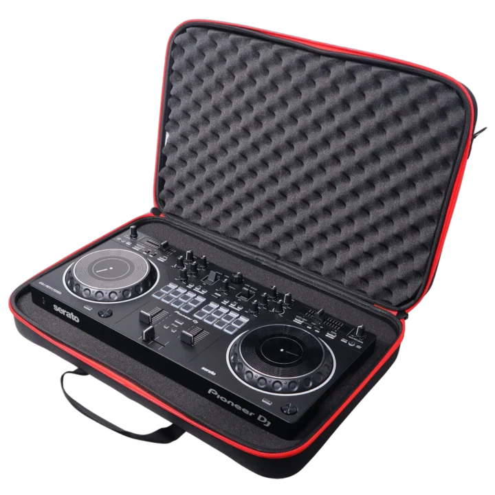 ProX ZeroG hard shell DJ controller bag with shoulder strap, side view showing lightweight construction