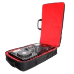 ProX ZeroG backpack showing padded compartment dividers and protective interior padding for DJ equipment