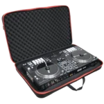 ProX ZeroG Ultra Lightweight hard shell DJ controller shoulder bag, side profile view showing strap attachment and bag construction