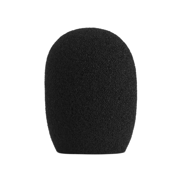 Shure A100WS foam windscreen for microphones, front view showing cylindrical design