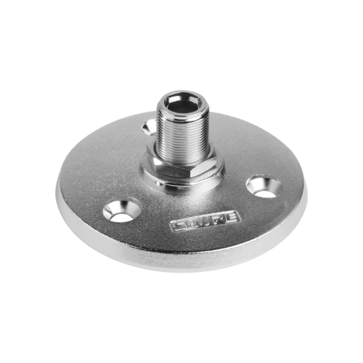 Shure A13HD silver mounting flange with threaded connector and mounting hardware