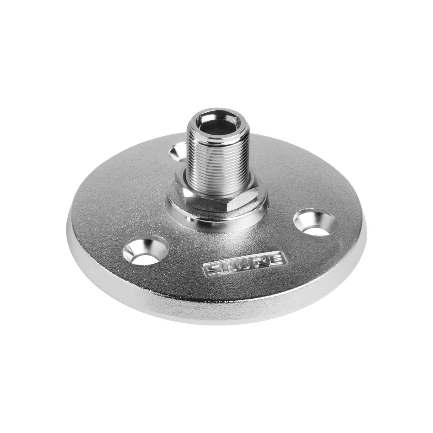 Shure A13HD Mounting Flange Silver Hardware Shure A13HD silver mounting flange with threaded connector and mounting hardware