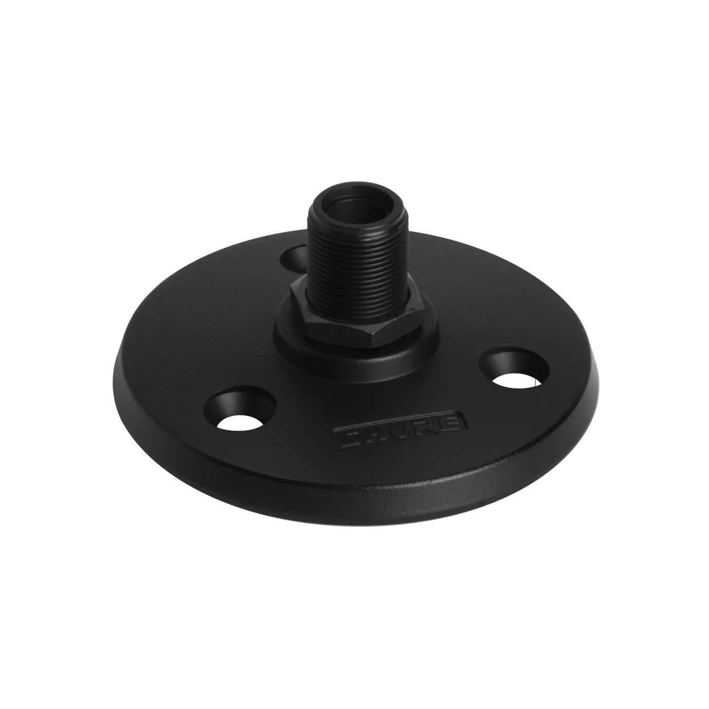 Shure A13HD Mounting Flange Black Hardware Shure A13HD black mounting flange with threaded connector and grip knurling detail
