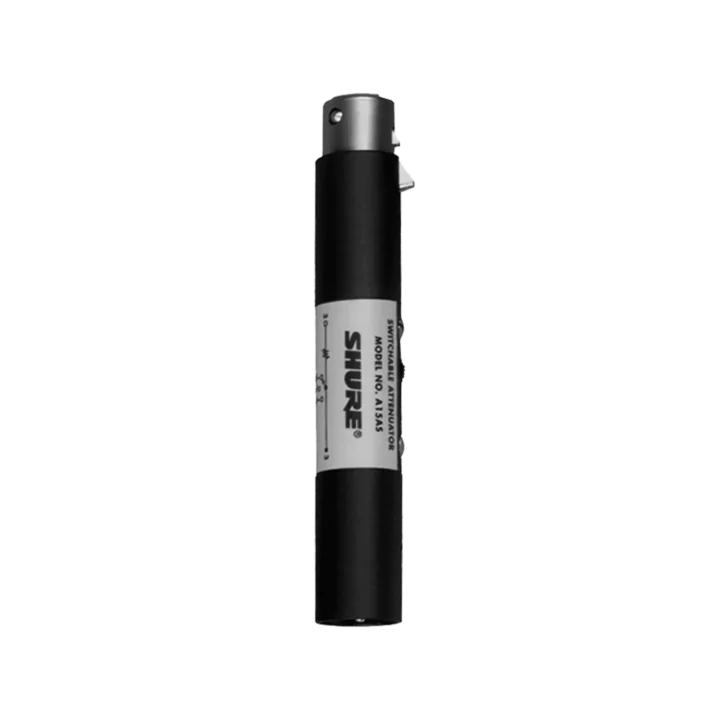Shure A15AS in-line switchable attenuator with XLR connectors and attenuation switch