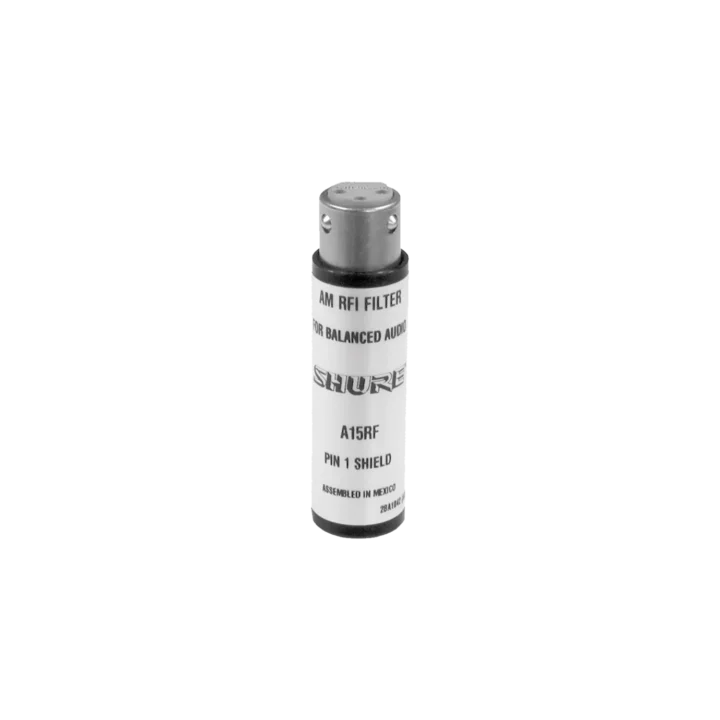 Shure A15RF in-line RF interference attenuator with XLR connectors and metal housing