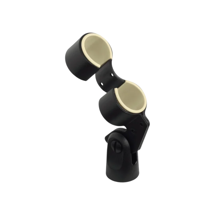 Shure A26M dual microphone mount with adjustable clamps and stand adapter
