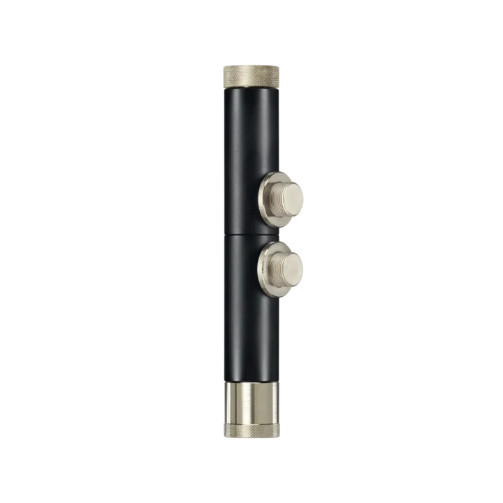 Shure A27M stereo microphone adapter with dual XLR connectors and adjustment controls