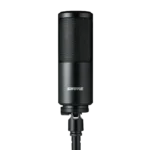 Shure A4M swivel-mount microphone clamp showing adjustable ball joint and mounting mechanism from side angle