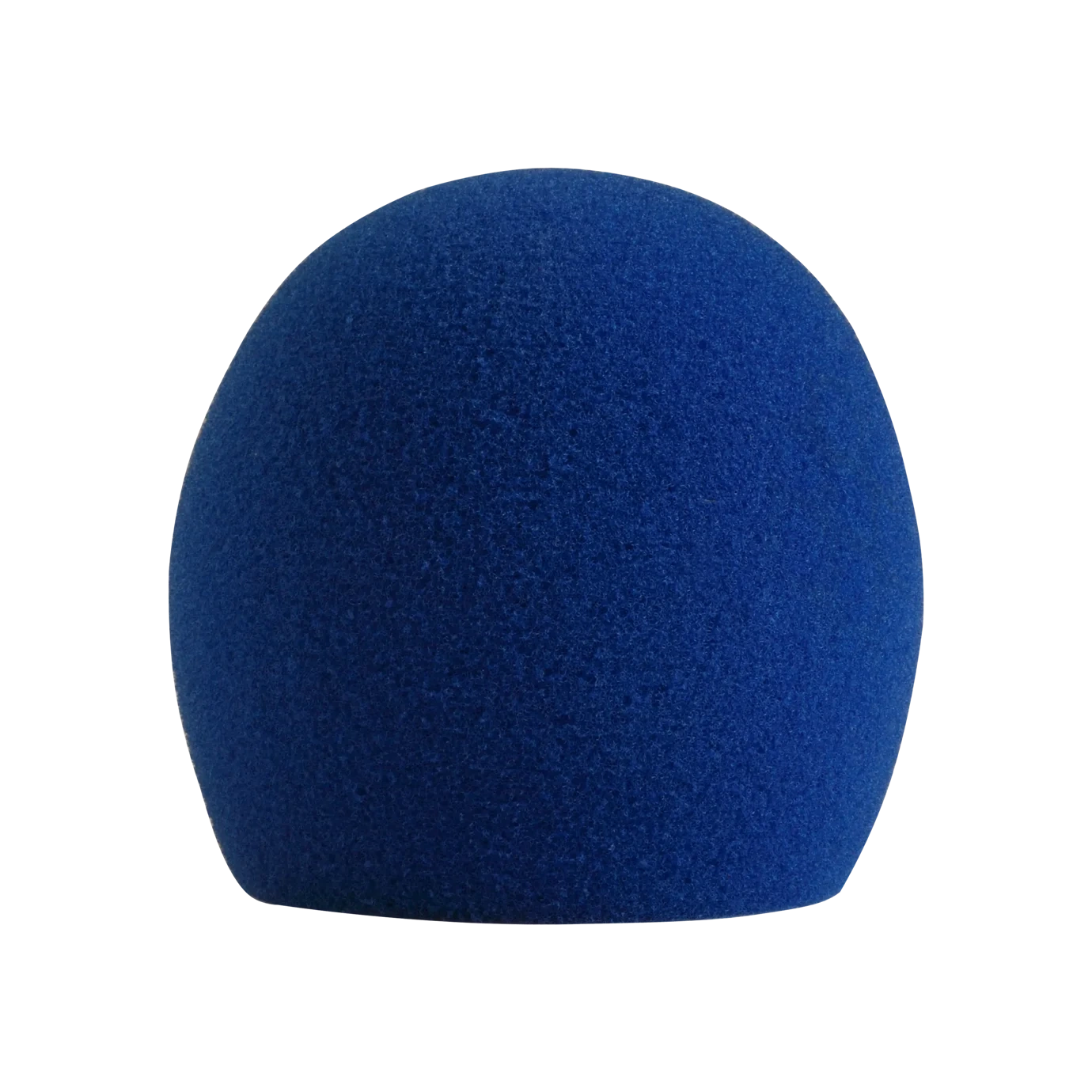 Shure A58WS Blue Microphone Windscreen Front View Shure A58WS blue foam windscreen for microphones, front view showing cylindrical design