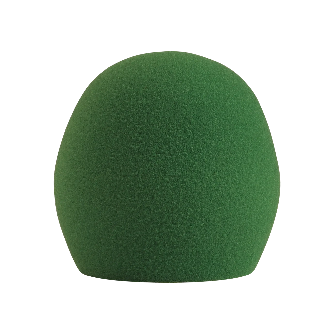 Shure A58WS Green Microphone Windscreen Front View Shure A58WS green foam windscreen for microphones, front view showing cylindrical design